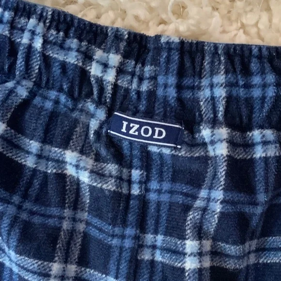 Izod Blue M x 2 Pair Plaid Flannel Pajama Bottoms Sleep Cozy Flannel Alpine - Picture 7 of 7